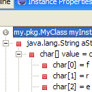 You can view the private and public fields of an instance.