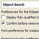 Object Bench preferences.